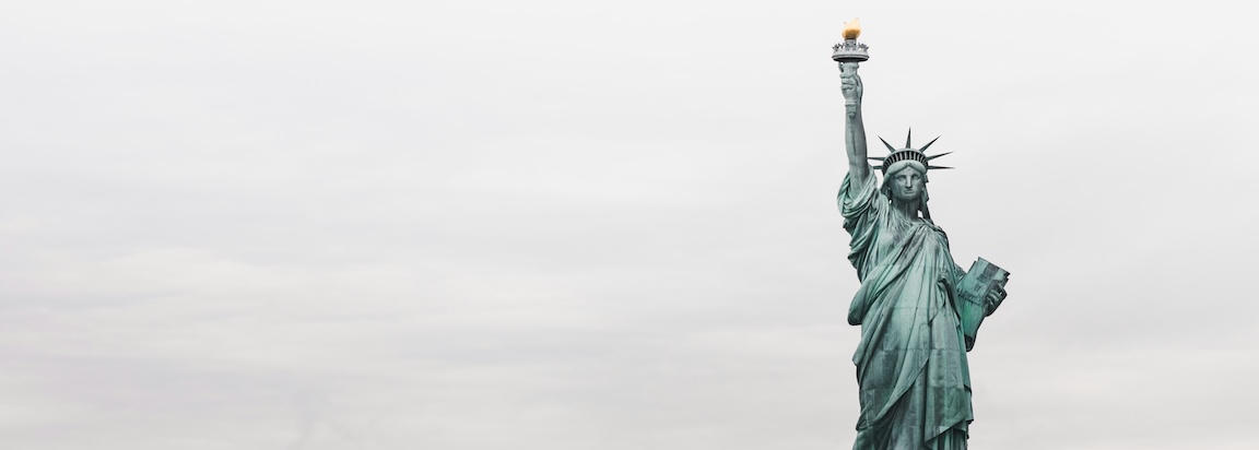 Statue of Liberty covered by fog